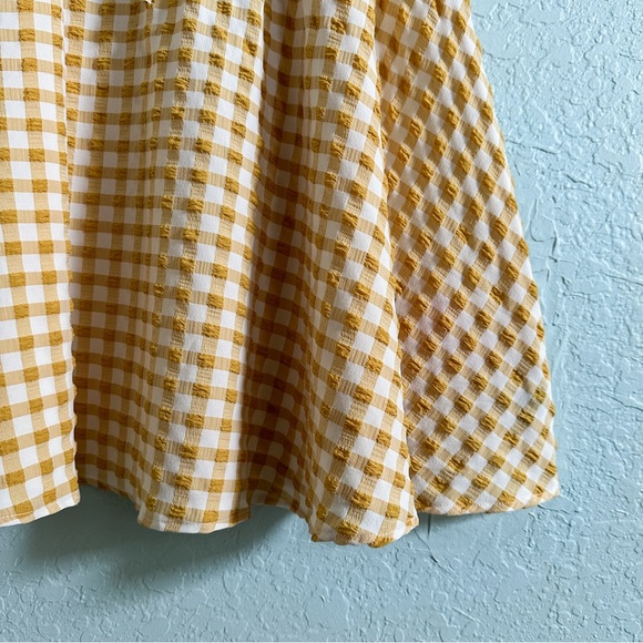 NWT•Cider•Yellow & White Gingham Mini Dress•Retro - Picture 6 of 12